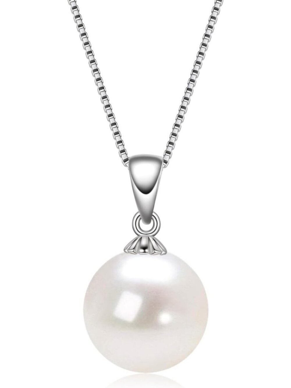 Elegant Freshwater Pearl Pendant Necklace - 925 Sterling Silver Jewelry Gift for